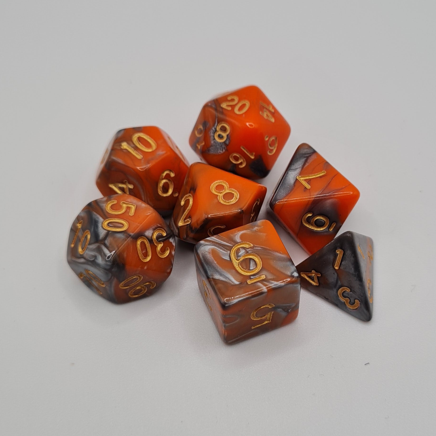 Tiger’s Eye Polyhedral Dice Set – 7-Piece Tabletop Gaming Dice with Bag