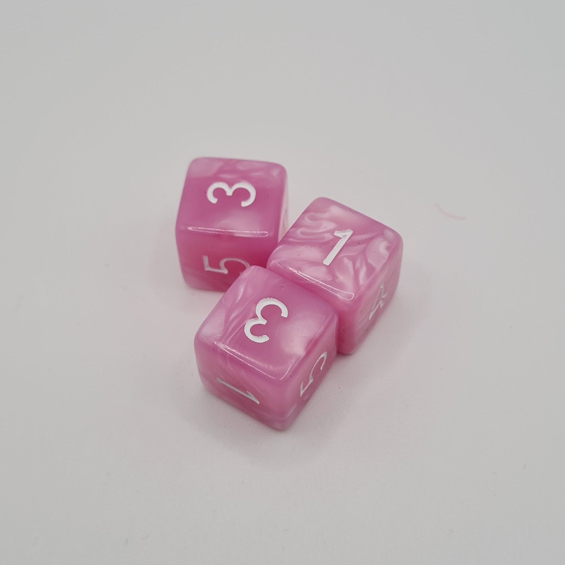 Single Pink Swirl 6-Sided Tabletop Gaming Dice