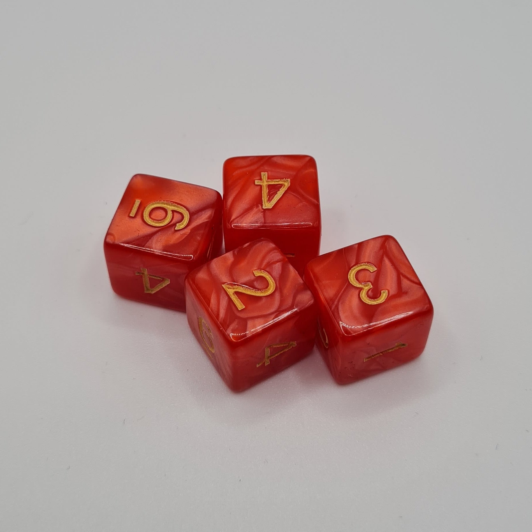 Single Red Swirl 6-Sided Tabletop Gaming Dice