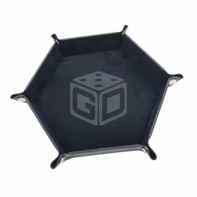 PU Leather Hexagonal Folding Dice Tray