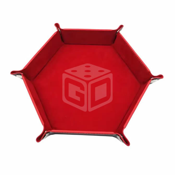 PU Leather Hexagonal Folding Dice Tray